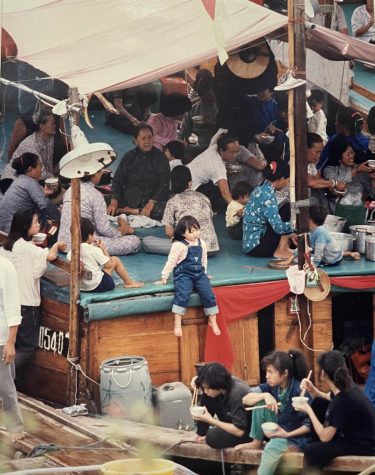 Hong Kong, China-- In a Kowloon typhoon shelter, boat people celebrate a wedding.  